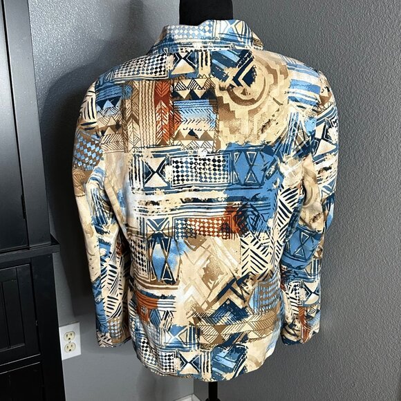 Alfred Dunner Jacket Women’s Size 14 Multicolor Abstract Print Zip Front Lined - Picture 7 of 9